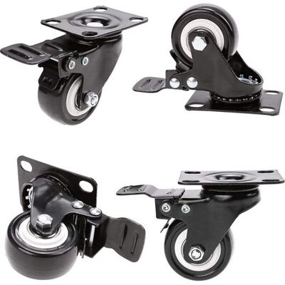 OEM Lenkrollen Mit Bremse, 50 Mm Gummi, Möbelrollen, Tragkraft 400 Kg, Schwarz OEM Lenkrollen Mit Bremse, 50 Mm Gummi, Möbelrollen, Tragkraft 400 Kg, Schwarz