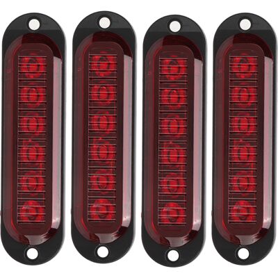 HEAT 4-teilige Lkw-seitenmarkierungsleuchten, 90 Lm Hohe Helligkeit, Ip65 Wasserdicht, 6 Leds, 12–24 V Rotes Notlicht, Signalgeber Für Nutzfahrzeuge HEAT 4-teilige Lkw-seitenmarkierungsleuchten, 90 Lm Hohe Helligkeit, Ip65 Wasserdicht, 6 Leds, 12–24 V Rotes Notlicht, Signalgeber Für Nutzfahrzeuge