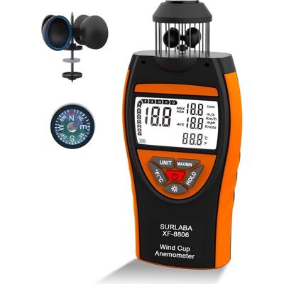 TEHTUY Digitales Anemometer, 4-kammer-windgeschwindigkeitsmesser 0,742 M/s, Tragbares Anemometer Misst Max/min/avg Windgeschwindigkeit Und Temperatur (℃/℉), Luftstromanzeige Mit Kompass Für Drohnen, Segeln, TEHTUY Digitales Anemometer, 4-kammer-windgeschwindigkeitsmesser 0,742 M/s, Tragbares Anemometer Misst Max/min/avg Windgeschwindigkeit Und Temperatur (℃/℉), Luftstromanzeige Mit Kompass Für Drohnen, Segeln,