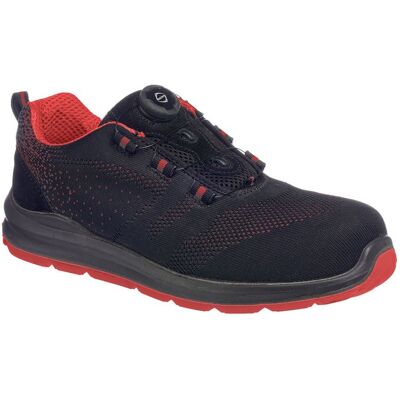 Portwest Compositelite Wire Lace Safety Trainer Knit S1p - 47 - Noir/rouge - Portwest Portwest Compositelite Wire Lace Safety Trainer Knit S1p - 47 - Noir/rouge - Portwest