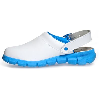 Abeba (37312) Clog Esd-berufsschuhe Dynamic Ob Mit Aufdruck Weiß/blau 48 Abeba (37312) Clog Esd-berufsschuhe Dynamic Ob Mit Aufdruck Weiß/blau 48
