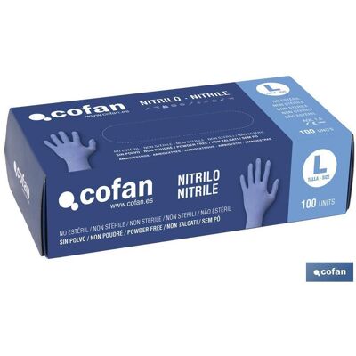 Cofan Blaue Nitrilhandschuhe - 100 stk - Lebensmittelsicher - 24cm Cofan Blaue Nitrilhandschuhe - 100 stk - Lebensmittelsicher - 24cm