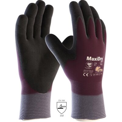 ATG Maxidry® Zero™ Nylon-strickhandschuhe (56-451 Hct), Sb-verpackung, Lila/schwarz ATG Maxidry® Zero™ Nylon-strickhandschuhe (56-451 Hct), Sb-verpackung, Lila/schwarz