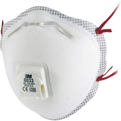 3m - 8833 Feinstaubmaske Mit Ventil Ffp3 10 St. En 149:2001 Din 149:2001 3m - 8833 Feinstaubmaske Mit Ventil Ffp3 10 St. En 149:2001 Din 149:2001