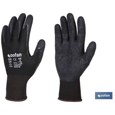 COFAN Schwarzer, Mit Latex Imprägnierter Polyester-stützhandschuh T-8 COFAN Schwarzer, Mit Latex Imprägnierter Polyester-stützhandschuh T-8