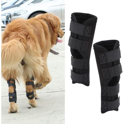 JUTE Schwarze Hunde-knieschoner, Hunde-pfotenschoner, Knieschoner, Ellbogenschoner, Pfotenschoner, Anti-leck-schoner, Pfotenschoner, Klettverschlüsse, Größe M. JUTE Schwarze Hunde-knieschoner, Hunde-pfotenschoner, Knieschoner, Ellbogenschoner, Pfotenschoner, Anti-leck-schoner, Pfotenschoner, Klettverschlüsse, Größe M.
