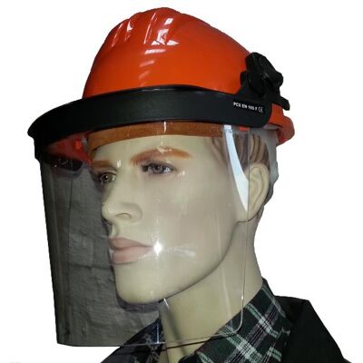 CLIMAX Bauhelm Mit Gesichtsschutz In Versch. Farben Orange CLIMAX Bauhelm Mit Gesichtsschutz In Versch. Farben Orange