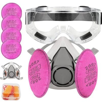 OEM Wiederverwendbare Halbgesichtsmaske Mit 4 Filtern 2097, Schutzbrille Und Gehörschutz Für Lackierarbeiten, Staub, Chemikalien, Epoxidharz, Schneiden Und Polieren – Rot OEM Wiederverwendbare Halbgesichtsmaske Mit 4 Filtern 2097, Schutzbrille Und Gehörschutz Für Lackierarbeiten, Staub, Chemikalien, Epoxidharz, Schneiden Und Polieren – Rot