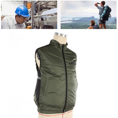 JUTE Kühlende Sommerweste Mit Integriertem Ventilator, Klimatisiertes Kleidungsstück, Wiederaufladbare Weste, Kühlende Und Sonnenschützende Arbeitskleidung, Militärgrün Xxl JUTE Kühlende Sommerweste Mit Integriertem Ventilator, Klimatisiertes Kleidungsstück, Wiederaufladbare Weste, Kühlende Und Sonnenschützende Arbeitskleidung, Militärgrün Xxl