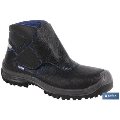 Cofan - Schwarzer Lederstiefel Mit Klettverschluss S3 Modell Urian T 39 Cofan - Schwarzer Lederstiefel Mit Klettverschluss S3 Modell Urian T 39