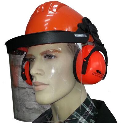 CLIMAX Bauhelm Mit Gesichts- Und Gehörschutz In Versch. Farben Orange CLIMAX Bauhelm Mit Gesichts- Und Gehörschutz In Versch. Farben Orange