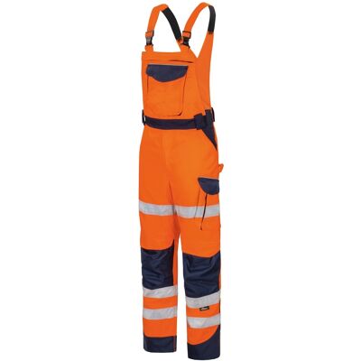 Vizwell - Herren Warnschutz-kontrast-latzhose Vwtc115 Gr. 58 Orange/marine Vizwell - Herren Warnschutz-kontrast-latzhose Vwtc115 Gr. 58 Orange/marine