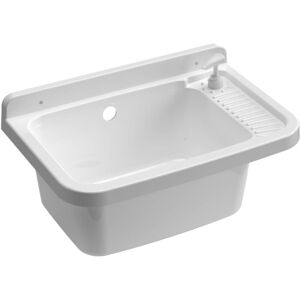 Idralite - Lavandino Pilozzo A Muro Con Dispenser - Esterno 50x35x24 Idralite - Lavandino Pilozzo A Muro Con Dispenser - Esterno 50x35x24