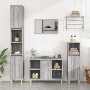 Vidaxl Sink Cabinet Grey Sonoma 80x33x60 Cm Engineered Wood Vidaxl Sink Cabinet Grey Sonoma 80x33x60 Cm Engineered Wood