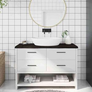 Waschtischplatte Dunkelbraun 120x50x(2-4)cm Massivholz - Vidaxl Waschtischplatte Dunkelbraun 120x50x(2-4)cm Massivholz - Vidaxl