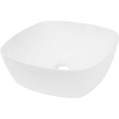 ECD Germany Keramik ovales Waschbecken - 405x405x140mm ECD Germany Keramik ovales Waschbecken - 405x405x140mm