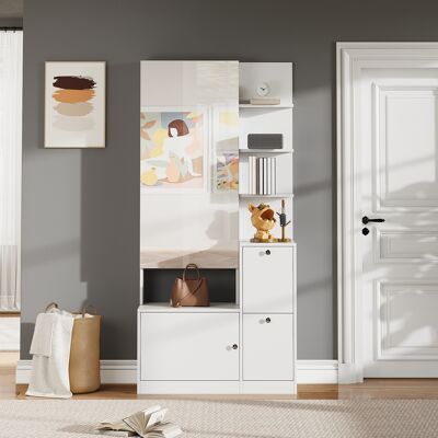 SANS MARQUE 85x40x180 Hochschrank – 85x40x180 Cm – Aus Spanplatte – Hoher Doppeltürschrank Mit Gestaffelter Aufbewahrung – Der Doppelt Klappbare SANS MARQUE 85x40x180 Hochschrank – 85x40x180 Cm – Aus Spanplatte – Hoher Doppeltürschrank Mit Gestaffelter Aufbewahrung – Der Doppelt Klappbare