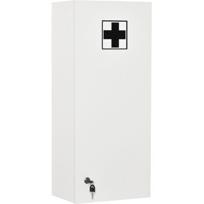 Kleankin - Medizinschrank Arzneischrank Wandschrank Hängeschrank Mit Verstellbarer Ablage Erste-hilfe-kreuz Abschließbar Für Badezimmer Küche Flur Weiß 30x20x70 Cm Kleankin - Medizinschrank Arzneischrank Wandschrank Hängeschrank Mit Verstellbarer Ablage Erste-hilfe-kreuz Abschließbar Für Badezimmer Küche Flur Weiß 30x20x70 Cm