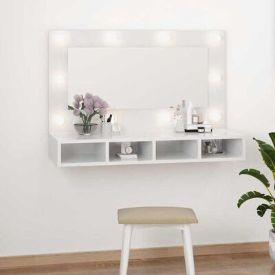 vidaXL Spiegelschrank mit LED - Weiß, 90x31.5x62 cm vidaXL Spiegelschrank mit LED - Weiß, 90x31.5x62 cm