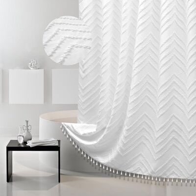 OEM Weißer Duschvorhangstoff Duschvorhangstoff Im Boh Me-stil Strukturiertes Getuftetes Fischgrätmuster Eleganter Duschvorhang Badezimmer Wasserdicht 183 OEM Weißer Duschvorhangstoff Duschvorhangstoff Im Boh Me-stil Strukturiertes Getuftetes Fischgrätmuster Eleganter Duschvorhang Badezimmer Wasserdicht 183
