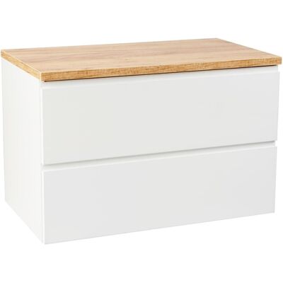 OEM Badezimmerschrank Mit Arbeitsplatte 80x50 Cm, Hängend, Weiß Glänzend, Modus OEM Badezimmerschrank Mit Arbeitsplatte 80x50 Cm, Hängend, Weiß Glänzend, Modus