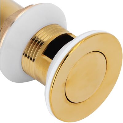JUTE Verstopfungsfreier Abflussstopfen Für Waschbecken Und Waschtische Im Badezimmer, Überlaufschutz, Goldfarben (perforiertes Ventil) JUTE Verstopfungsfreier Abflussstopfen Für Waschbecken Und Waschtische Im Badezimmer, Überlaufschutz, Goldfarben (perforiertes Ventil)