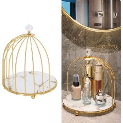 JUTE Goldener, Einstöckiger Waschtisch, Schminktisch, Ablage Für Die Toilette, Weißes Gestell Mit Goldmuster JUTE Goldener, Einstöckiger Waschtisch, Schminktisch, Ablage Für Die Toilette, Weißes Gestell Mit Goldmuster