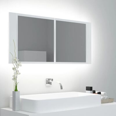 vidaXL Weißes LED Badezimmer Spiegel Schrank - 100x12x45 cm - Wandmöbel vidaXL Weißes LED Badezimmer Spiegel Schrank - 100x12x45 cm - Wandmöbel