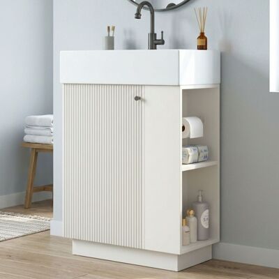 SANS MARQUE Freistehender Badezimmer Waschbeckenunterschrank – 55x32x87 Cm – 25.5 Kg – Aus Mdf – [großzügiger Stauraum Und – [hochwertiges – Modell B SANS MARQUE Freistehender Badezimmer Waschbeckenunterschrank – 55x32x87 Cm – 25.5 Kg – Aus Mdf – [großzügiger Stauraum Und – [hochwertiges – Modell B