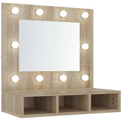 vidaXL Sonoma Eiche LED Wandmontage Badezimmerunterschrank - Waschtisch / Waschbecken vidaXL Sonoma Eiche LED Wandmontage Badezimmerunterschrank - Waschtisch / Waschbecken