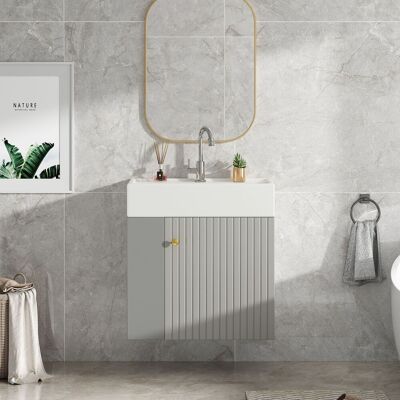 SANS MARQUE Badezimmermöbel Waschbecken – 55x31x66,5 Cm – 23 Kg – Aus Spanplatte – Ein Konkav-konvexes, Dreidimensionales – Ausgestattet Mit Einem SANS MARQUE Badezimmermöbel Waschbecken – 55x31x66,5 Cm – 23 Kg – Aus Spanplatte – Ein Konkav-konvexes, Dreidimensionales – Ausgestattet Mit Einem