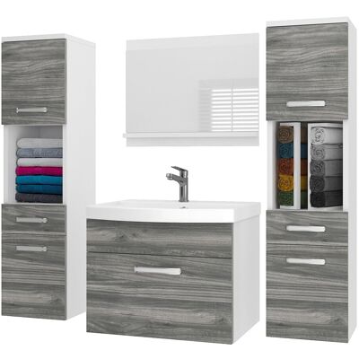 Belini Badmöbel Set Pri M6 120 Cm - Moderner Badschrank Mit Waschbecken & Spiegel, Vollausstattung Wandmontage - Glamour Holz Matt Belini Badmöbel Set Pri M6 120 Cm - Moderner Badschrank Mit Waschbecken & Spiegel, Vollausstattung Wandmontage - Glamour Holz Matt