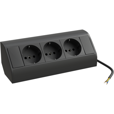 Bernstein - 3-fach Steckdosenleiste Schwarz Für Ecken Ideal Zum Nachrüsten In Spiegelschränke Und Badmöbel-sets Bernstein - 3-fach Steckdosenleiste Schwarz Für Ecken Ideal Zum Nachrüsten In Spiegelschränke Und Badmöbel-sets