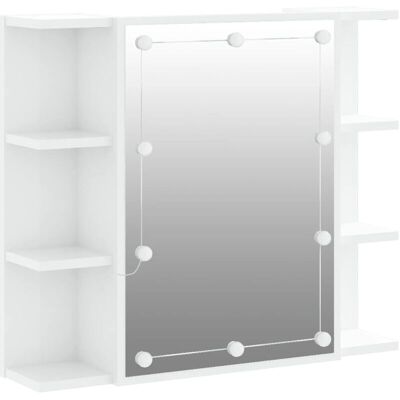 Spiegelschrank Mit Led Hochglanz-weiß 70x16,5x60 Cm - Vidaxl Spiegelschrank Mit Led Hochglanz-weiß 70x16,5x60 Cm - Vidaxl