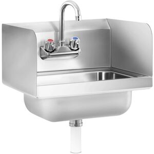 ROYAL CATERING Handwaschbecken Gastro Waschbecken Edelstahl Edelstahlspüle 3 Seitige Aufkantung