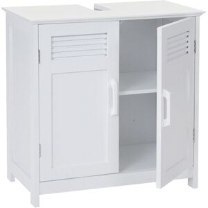 HHG - Waschbeckenunterschrank 146, Badschrank 60x60x30cm weiß - white