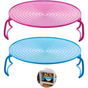 ERSANDY Rundes Tablett, Dampfgarer, Doppelschicht-dampfgestell, Multifunktionaler Kunststoff-gartabletthalter, Tablettgestell, Mikrowellentablett, Mikrowellenzubehör Für Den Ofen, 2 Stück ERSANDY Rundes Tablett, Dampfgarer, Doppelschicht-dampfgestell, Multifunktionaler Kunststoff-gartabletthalter, Tablettgestell, Mikrowellentablett, Mikrowellenzubehör Für Den Ofen, 2 Stück
