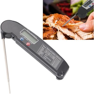 JUTE Faltbares Lebensmittelthermometer, Intelligentes Elektronisches Thermometer Zur Messung Der Buttertemperatur, Thermometer Für Grill Und Backofen, Schwarz. JUTE Faltbares Lebensmittelthermometer, Intelligentes Elektronisches Thermometer Zur Messung Der Buttertemperatur, Thermometer Für Grill Und Backofen, Schwarz.