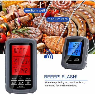 HEAT Küchenthermometer Mit Zwei Sonden Für Grill, Smoker, Grillrost Und Backofen, Sofortige Fleischtemperaturmessung HEAT Küchenthermometer Mit Zwei Sonden Für Grill, Smoker, Grillrost Und Backofen, Sofortige Fleischtemperaturmessung