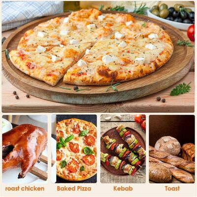 JUTE 1 Pizzastein Aus Holz Mit Pizzaschieber Und Spatel, Temperaturbeständig, Für Backofen Und Grill. JUTE 1 Pizzastein Aus Holz Mit Pizzaschieber Und Spatel, Temperaturbeständig, Für Backofen Und Grill.