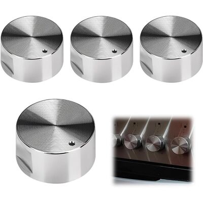 MYSELOXY Universelle Herdknöpfe X4, Silberfarbenes Metall, 6 Mm, Präzise Flammenregulierung, Hitzebeständig Für Backofen Und Gaskochfeld MYSELOXY Universelle Herdknöpfe X4, Silberfarbenes Metall, 6 Mm, Präzise Flammenregulierung, Hitzebeständig Für Backofen Und Gaskochfeld