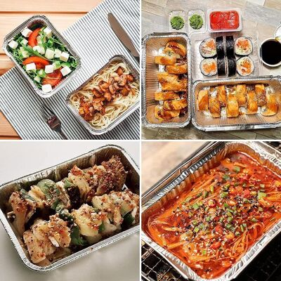 JUTE Packung Mit 20 Rechteckigen Einweg-aluminiumdosen Und -tellern Für Grill Und Backofen, Farbe 205, Ohne Deckel, 205 X 110 X 55 Mm JUTE Packung Mit 20 Rechteckigen Einweg-aluminiumdosen Und -tellern Für Grill Und Backofen, Farbe 205, Ohne Deckel, 205 X 110 X 55 Mm