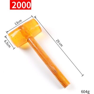HEAT Gummihammer Mit Transparentem Holzgriff, Montierter Klöppel Für Bodenfliesen Und Möbelverlegung, Typ 2000, 6,5 Cm HEAT Gummihammer Mit Transparentem Holzgriff, Montierter Klöppel Für Bodenfliesen Und Möbelverlegung, Typ 2000, 6,5 Cm