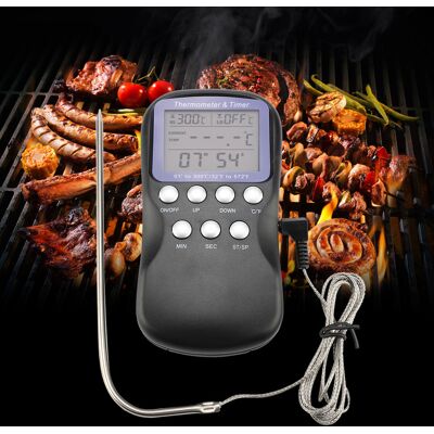HEAT Kabelgebundenes Digitales Kochthermometer Für Grill, Backofen Und Grillrost, Lebensmittelsonde Für Fleisch, Präzises Kochen HEAT Kabelgebundenes Digitales Kochthermometer Für Grill, Backofen Und Grillrost, Lebensmittelsonde Für Fleisch, Präzises Kochen
