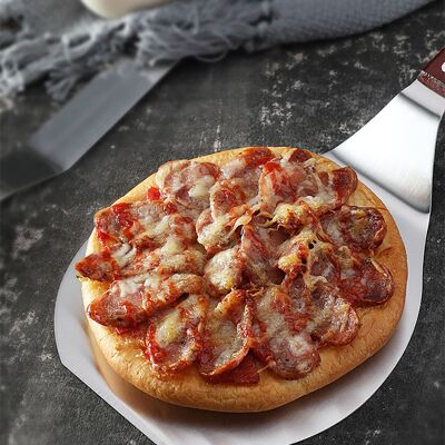 JUTE Pizzaspatel Aus Edelstahl Mit Holzgriff, Multifunktionaler Pizzaschieber Aus Metall, Kuchenspatel, Transferwerkzeug JUTE Pizzaspatel Aus Edelstahl Mit Holzgriff, Multifunktionaler Pizzaschieber Aus Metall, Kuchenspatel, Transferwerkzeug