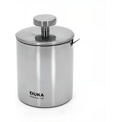 OEM Zuckerdose Aus Edelstahl Mit Löffel, 250 Ml, Silberfarben, Modernes Barista-design Von Duka OEM Zuckerdose Aus Edelstahl Mit Löffel, 250 Ml, Silberfarben, Modernes Barista-design Von Duka