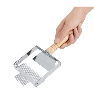 JUTE Bienenstockmesser, Schaber, Entdeckelungsgabel, Imkerwerkzeug Aus Edelstahl Mit Holzgriff JUTE Bienenstockmesser, Schaber, Entdeckelungsgabel, Imkerwerkzeug Aus Edelstahl Mit Holzgriff