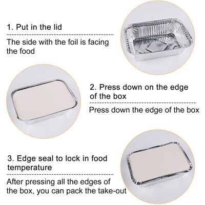 HEAT Einweg-aluminiumfolienbox Mit Deckel, Geeignet Für Grill, Backofen Und Andere Zwecke HEAT Einweg-aluminiumfolienbox Mit Deckel, Geeignet Für Grill, Backofen Und Andere Zwecke