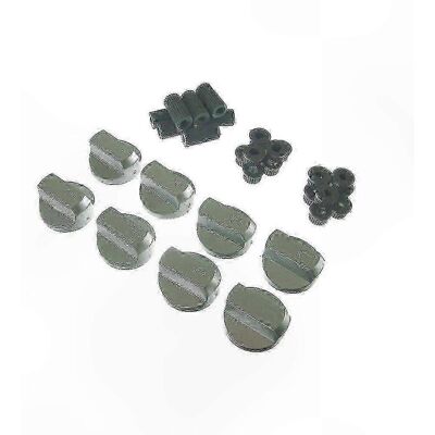 MIXHOME Universeller Herdknopf Mit Adaptern, Silberfarben, 8-teiliges Set Für Backofen Und Grill MIXHOME Universeller Herdknopf Mit Adaptern, Silberfarben, 8-teiliges Set Für Backofen Und Grill