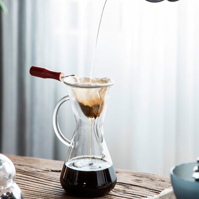 JUTE Kaffeefilter Aus Baumwollflanell Mit Holzgriff Und Stofffilterbeutel, 85 Mm Zubehör JUTE Kaffeefilter Aus Baumwollflanell Mit Holzgriff Und Stofffilterbeutel, 85 Mm Zubehör